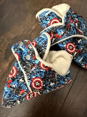 Captain Shield Blue Baby Walker Shoes with Cozy Lining